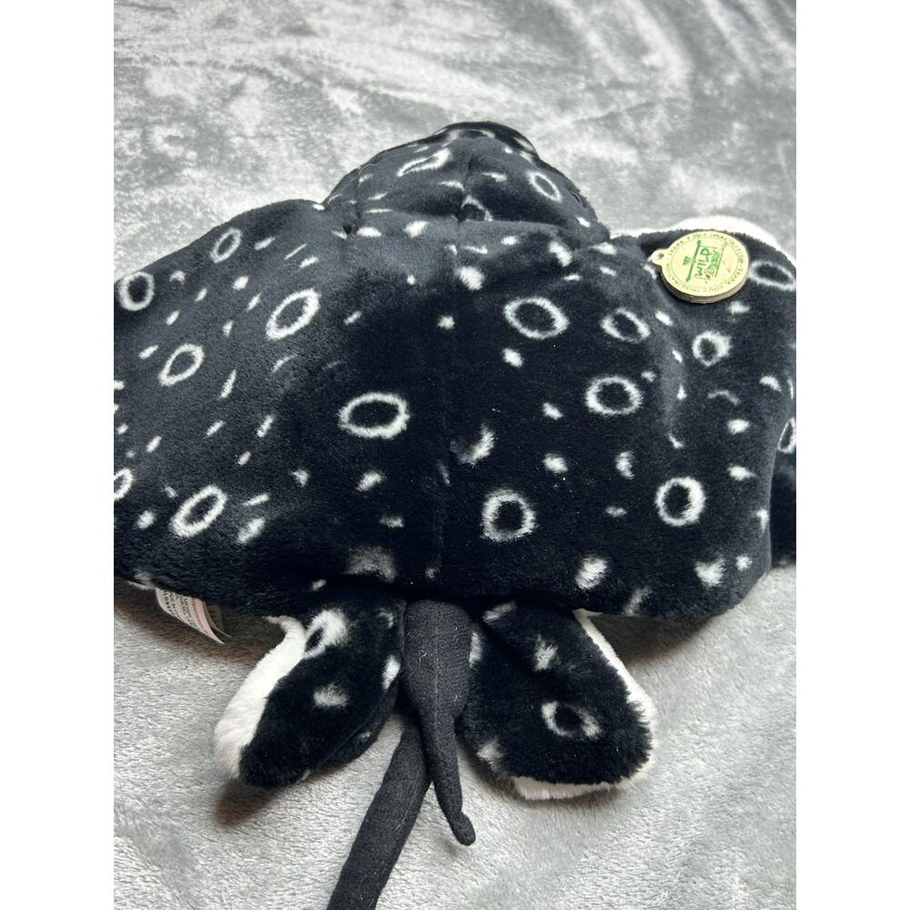 Wild Republic Black White STINGRAY FISH 12" Plush Stuffed Animal 2009 Ocean - Picture 6 of 7
